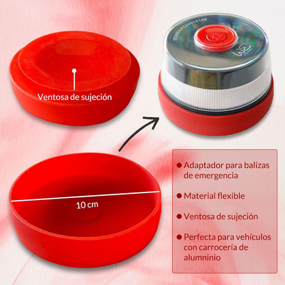We Set De Baliza De Emergencia V16 + Adaptador Para Fijación En Superficies No Imantables (Aluminio, Etc)