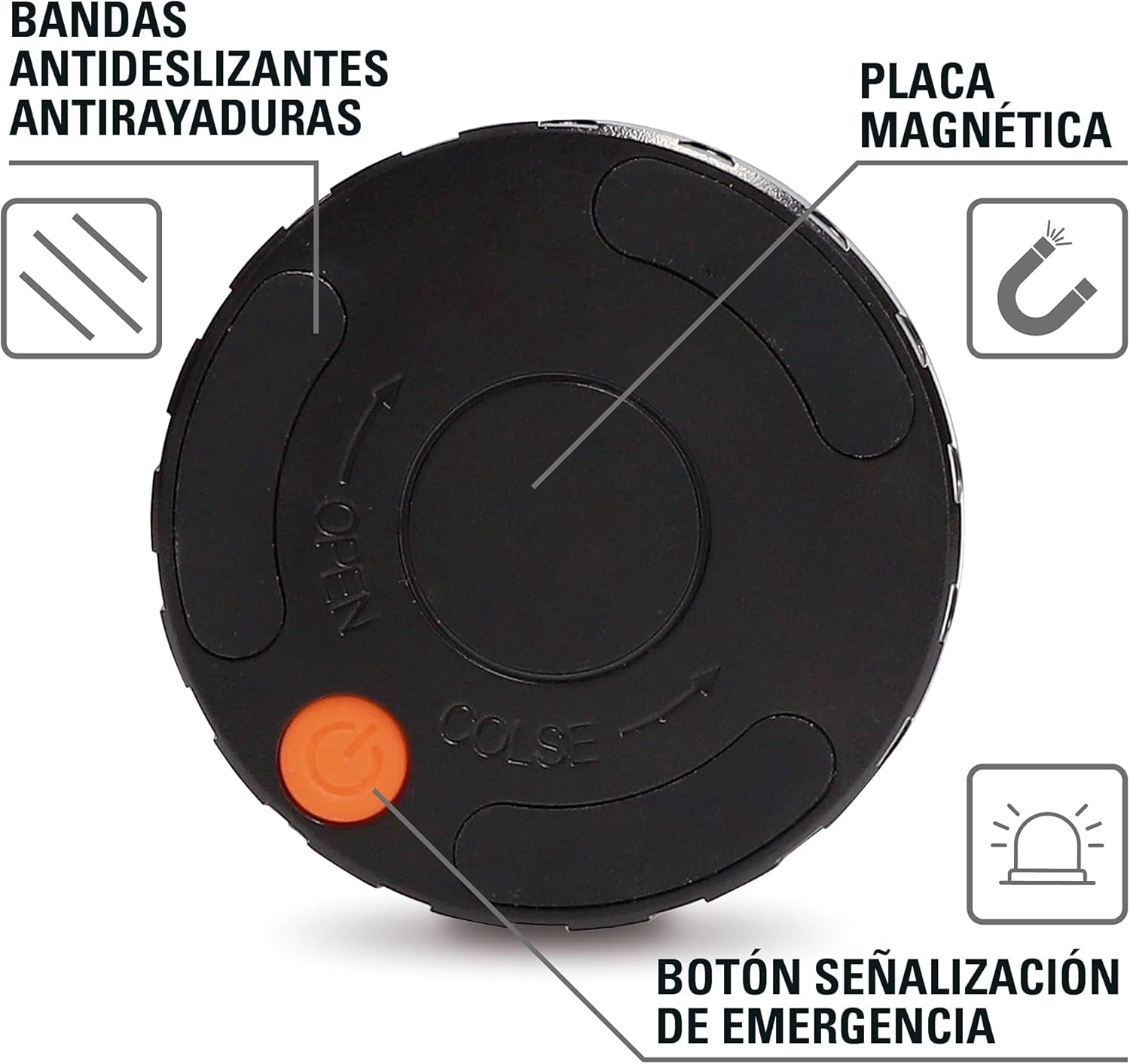 CONTACT Luz De Emergencia V16 Para Coche Y Moto Homologada Por DGT. Baliza De Señalización Luminosa Autónoma En Carretera. Reemplaza a Triángulos De Emergencia. Modelo LCFL02.