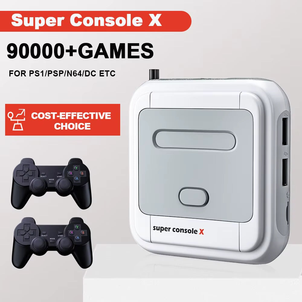 Game Box Super Console X Retro Video Game Console Support 90000 Games 50 Emulators for PS1/PSP/MAME/DC with Controllers